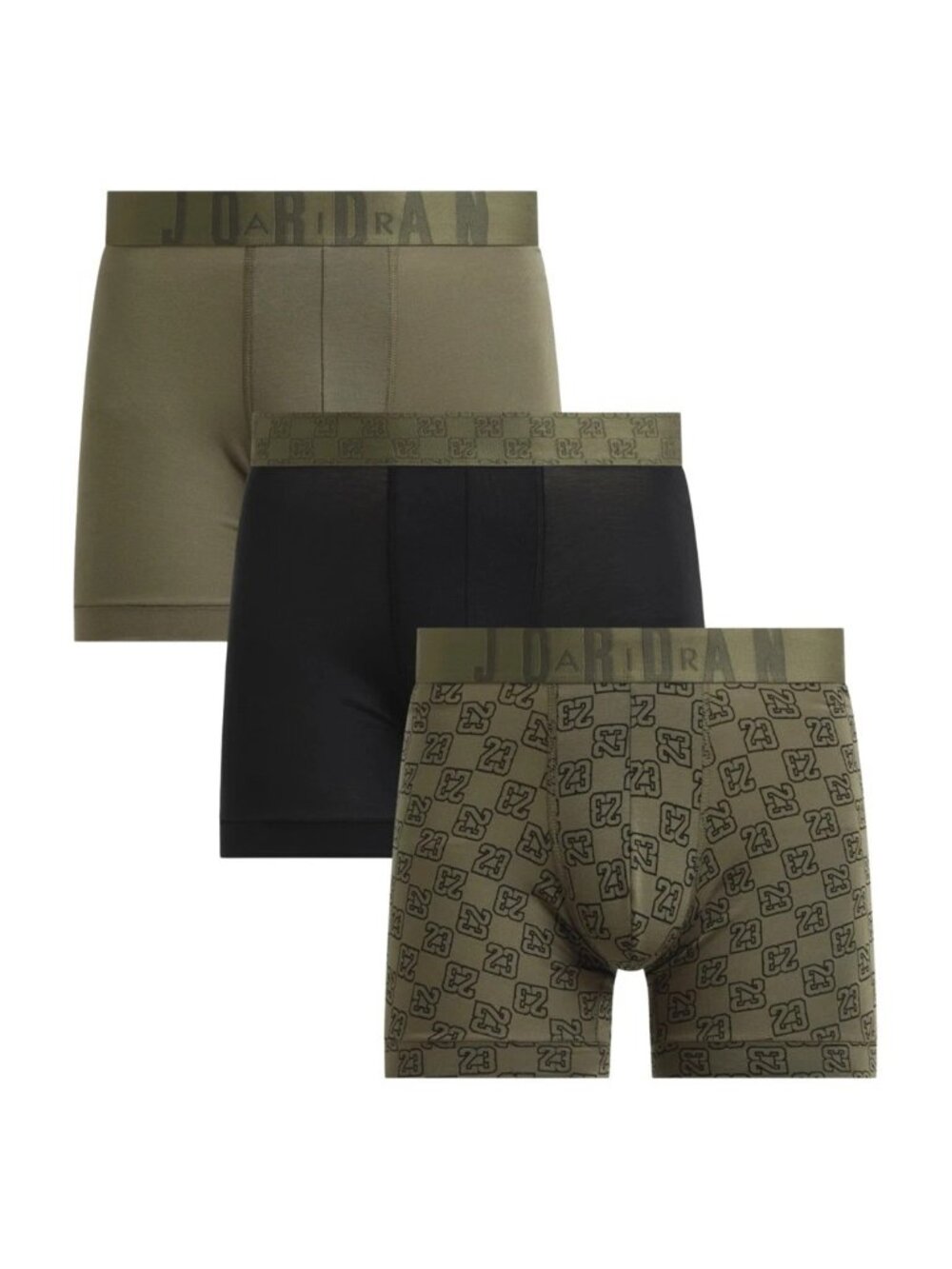 Jordan Flight Modal Boxer Briefs Men’s Large 36-38 3 Pack Olive Green JM0691-E6F